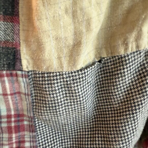 Vintage 90s Paragraff Vest Mens M Plaid Patchwork Flannel Hooded Button Grunge - Picture 8 of 10